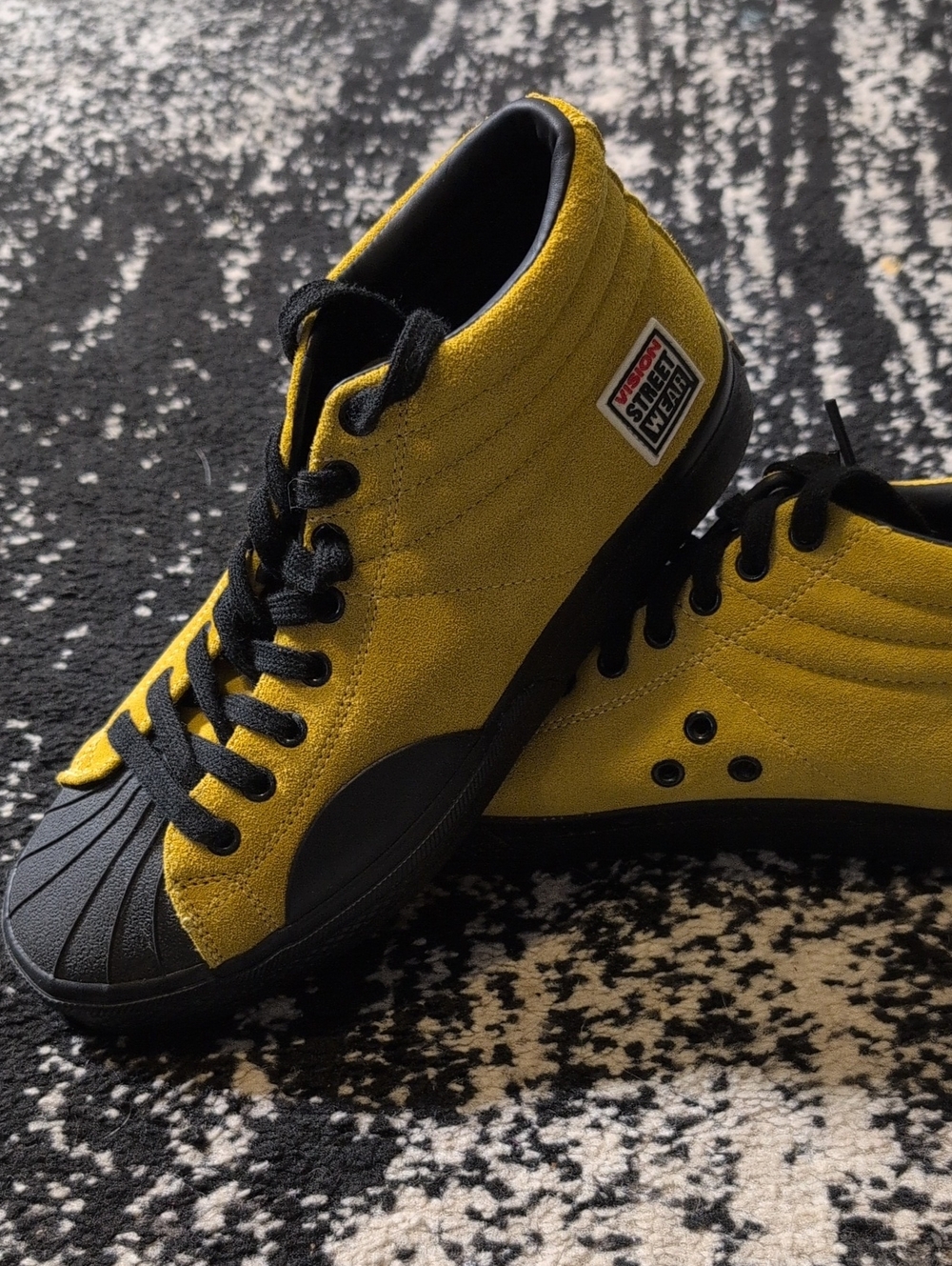 Men's Yellow VISION STREETWEAR High-Top Skateboard Sneakers